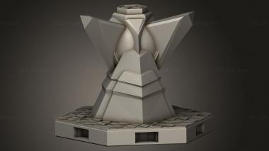 Figurines simple (Tile Hex Turret, STKPR_4139) 3D models for cnc