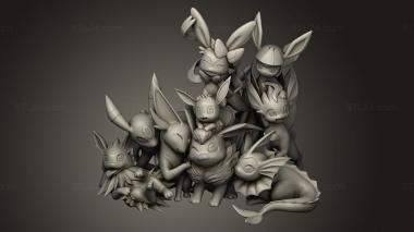 Figurines simple (Eeveelution Diorama, STKPR_4227) 3D models for cnc