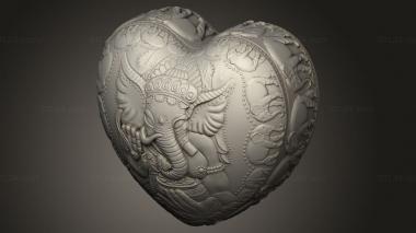 Figurines simple (Elephant Heart Box, STKPR_4241) 3D models for cnc