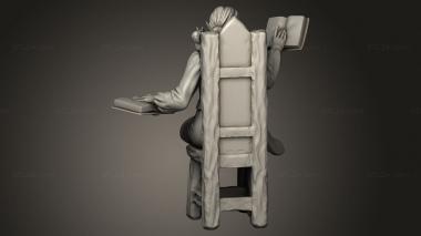 Figurines simple (Elf Wizard Mohrig Chair, STKPR_4244) 3D models for cnc