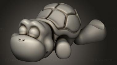 Figurines simple (Flexi Animals Turtle, STKPR_4395) 3D models for cnc