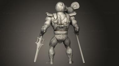 Figurines simple (Flexi Articulated Skeletor in place Havoc Staff, STKPR_4401) 3D models for cnc