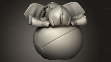 Figurines simple (Flexi Elephant Big Ball, STKPR_4403) 3D models for cnc