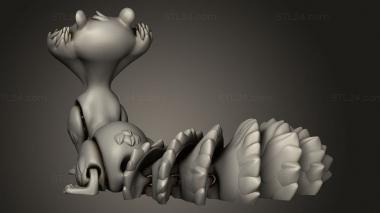 Figurines simple (Flexi Squirrel Straight Long Tail Curved Short, STKPR_4411) 3D models for cnc