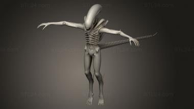 Figurines simple (Fo Xenomorph Runtime Geometries Xenomorph, STKPR_4435) 3D models for cnc