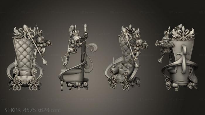 Figurines simple (Goblin Queen dress Throne, STKPR_4575) 3D models for cnc