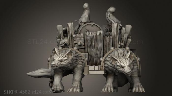 Figurines simple (Goblins Wolf Chariot, STKPR_4582) 3D models for cnc