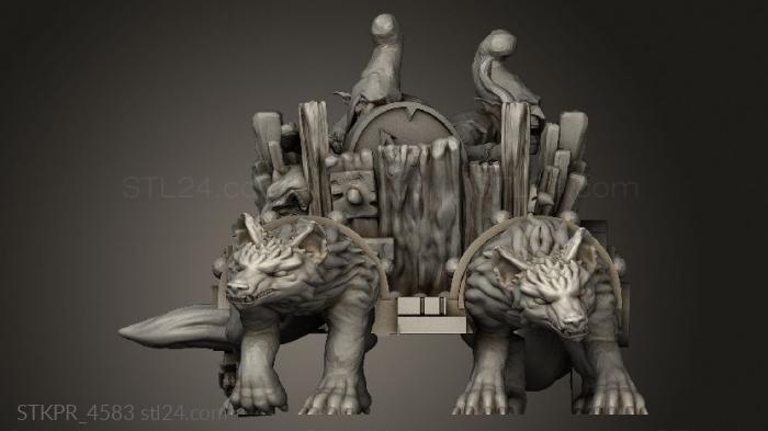 Figurines simple (Goblins Wolf Riders Strip, STKPR_4583) 3D models for cnc