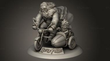 Figurines simple (Harry and Hagrid bike, STKPR_4679) 3D models for cnc