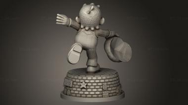 Figurines simple (Mario Cappy Statue, STKPR_5096) 3D models for cnc