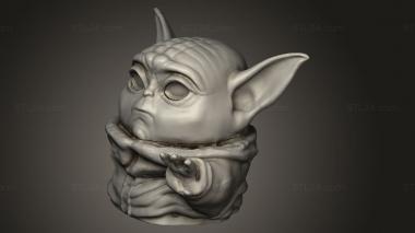 Figurines simple (mates Cabeza Yoda, STKPR_5105) 3D models for cnc