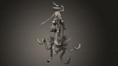 Figurines simple (Monster Overlord Evil Queen On Jabberwocky, STKPR_5222) 3D models for cnc