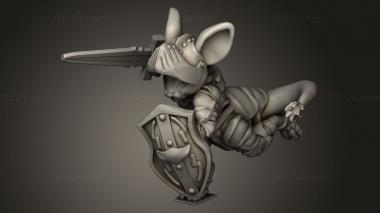 Figurines simple (Mouse Knight Combat, STKPR_5246) 3D models for cnc