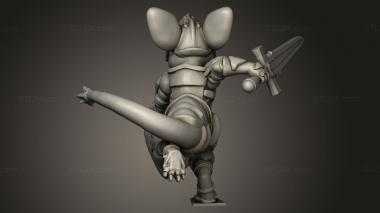 Figurines simple (Mouse Knight Combat, STKPR_5246) 3D models for cnc