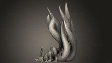 Figurines simple (nine tailed demon fox nine tails kijai easier, STKPR_5325) 3D models for cnc