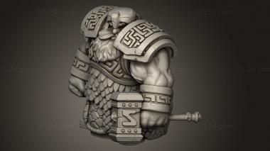 Figurines simple (dwarven infantry, STKPR_5340) 3D models for cnc