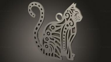 Figurines simple (Llavero gato, STKPR_5344) 3D models for cnc