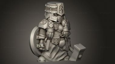 Figurines simple (Omnioji Dwarf Female Guard Tower Helm, STKPR_5386) 3D models for cnc