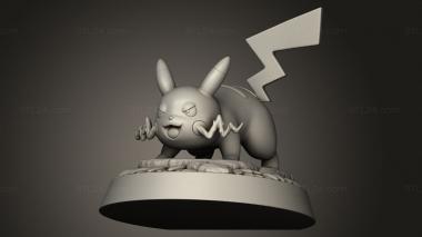 Figurines simple (Scrazyone Pikachu, STKPR_5768) 3D models for cnc