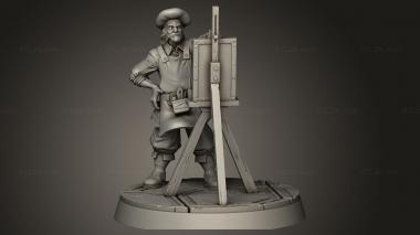 Figurines simple (Shoemakers Painters Merchant Painter Male, STKPR_5820) 3D models for cnc