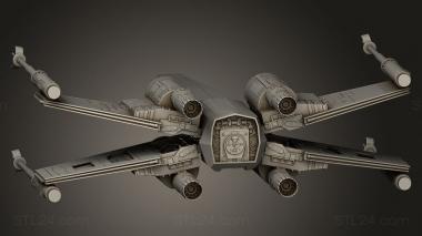 Figurines simple (star wars wing fighter with interior, STKPR_5955) 3D models for cnc