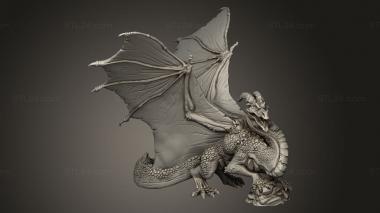 Figurines simple (The Dragons Lair Dragon into Back, STKPR_6048) 3D models for cnc