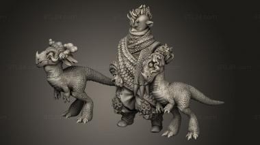 Figurines simple (The Elves In Neath Elf Tamer dinosauro, STKPR_6055) 3D models for cnc