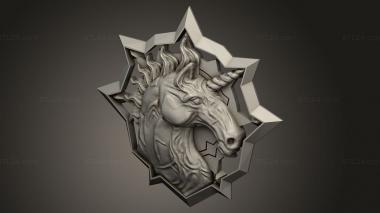 Figurines simple (The Witcher Pendants Medallion Time Contempt Unicorn unicorn, STKPR_6118) 3D models for cnc