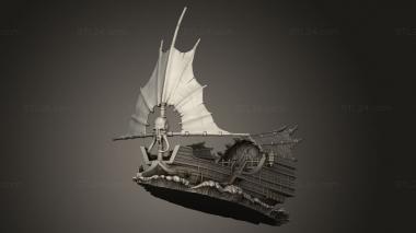 Figurines simple (Treasure Hunt Tribal Ship The Ramhorn, STKPR_6191) 3D models for cnc