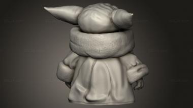 Figurines simple (Xmas Grogi yoda, STKPR_6537) 3D models for cnc