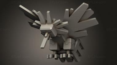 Figurines simple (Zapdos Pixel Cube, STKPR_6573) 3D models for cnc