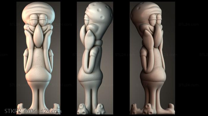 Figurines simple (happy Squidward, STKPR_6706) 3D models for cnc