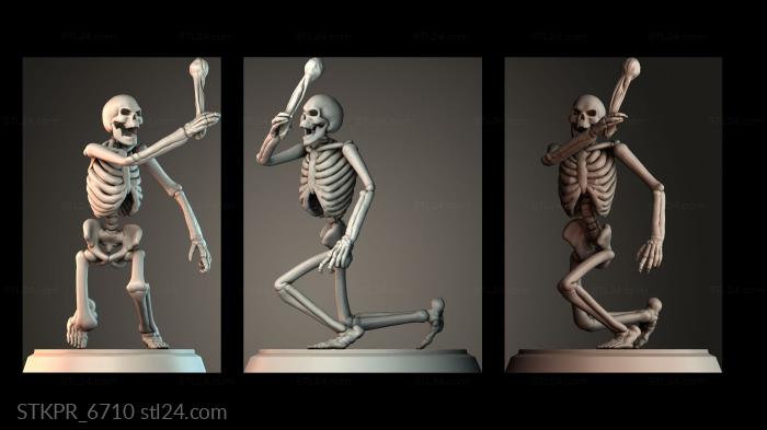 Figurines simple (Skeleton with bone men, STKPR_6710) 3D models for cnc
