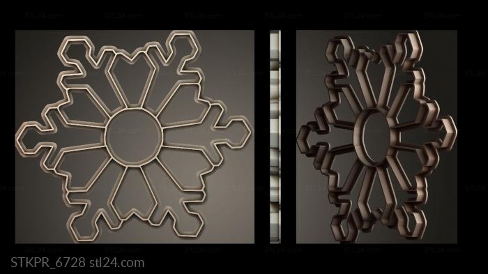 Figurines simple (Snowflake Cookie Cutter, STKPR_6728) 3D models for cnc