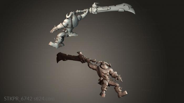 Figurines simple (wolfrider attack, STKPR_6742) 3D models for cnc