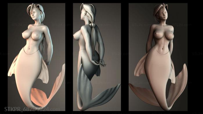 Figurines simple (Mermaid, STKPR_6878) 3D models for cnc