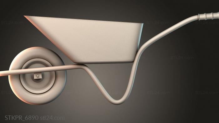 Figurines simple (Wheelbarrow, STKPR_6890) 3D models for cnc