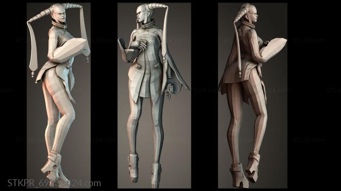 Figurines simple (Woman, STKPR_6923) 3D models for cnc