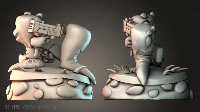 Figurines simple (Worms, STKPR_6976) 3D models for cnc