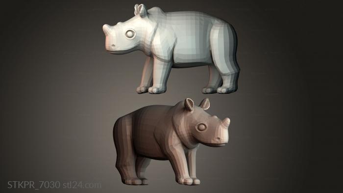 Polygonal Rhino Sculpture