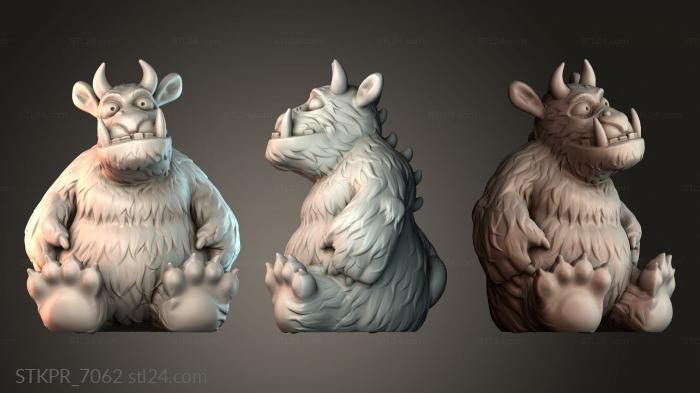Figurines simple (Fluffy Monster Figure, STKPR_7062) 3D models for cnc