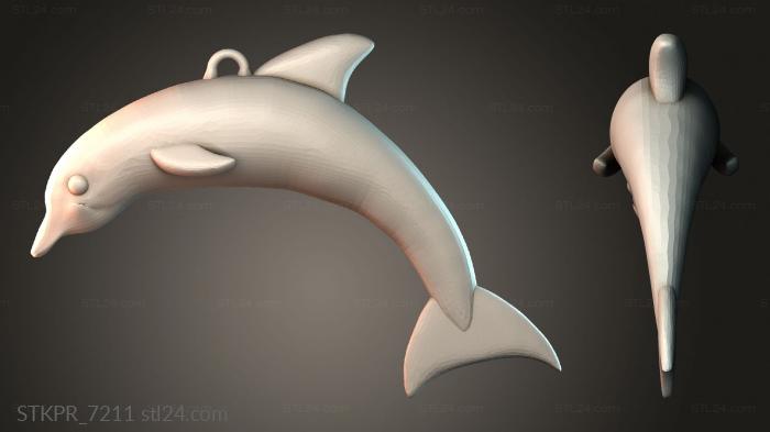 Figurines simple (Dolphin Pendant Design, STKPR_7211) 3D models for cnc