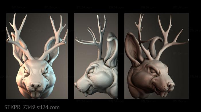 jackalope head and printer