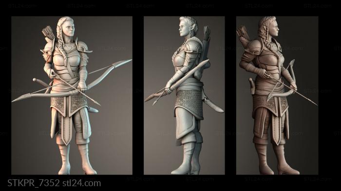 Female Elf Ranger and printer