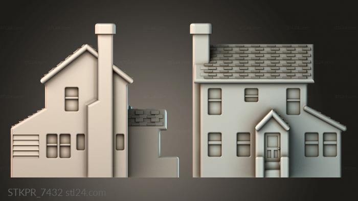 Figurines simple (Stylized House Design, STKPR_7432) 3D models for cnc