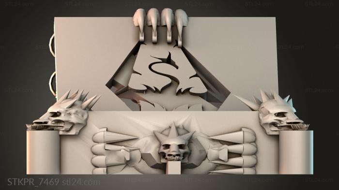 Figurines simple (Gothic Skull Artwork, STKPR_7469) 3D models for cnc