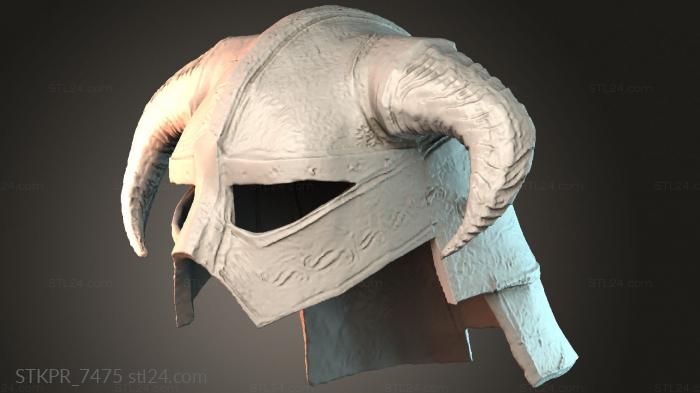 Figurines simple (Horned Warrior Helmet, STKPR_7475) 3D models for cnc