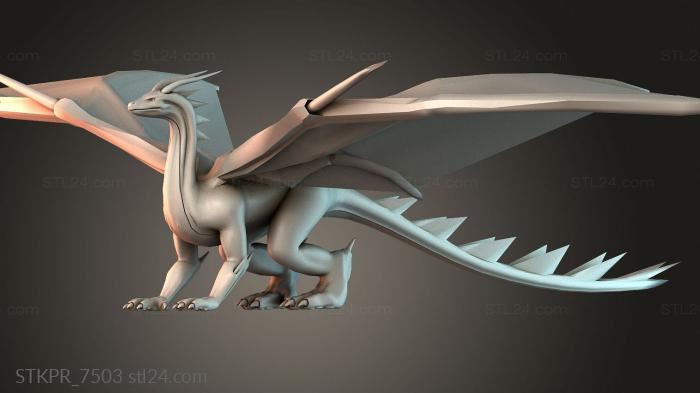 Figurines simple (Medieval dragon, STKPR_7503) 3D models for cnc