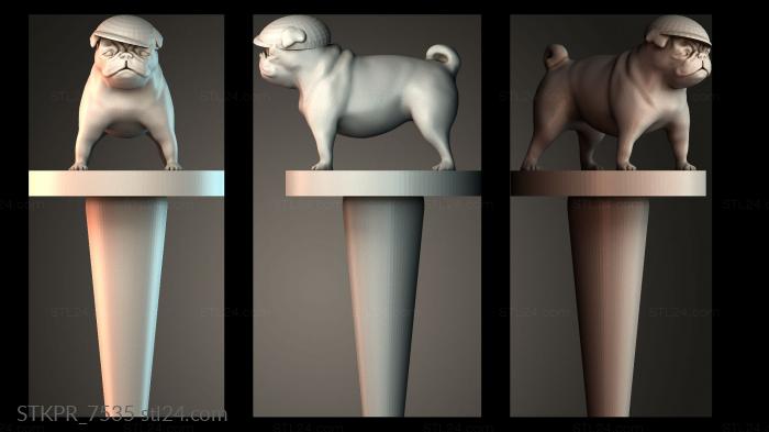 Pug Sculpture Display