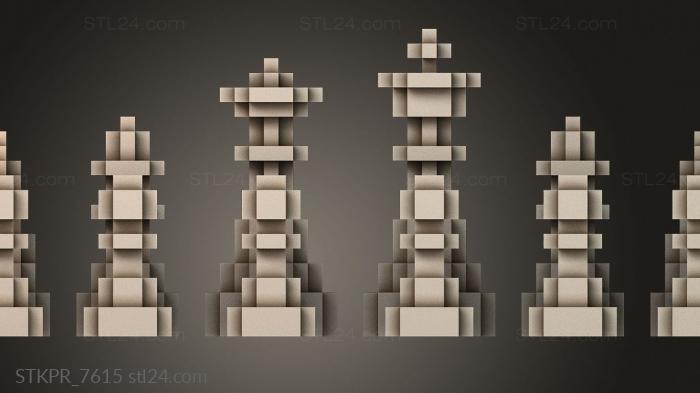 Abstract Chess Pieces